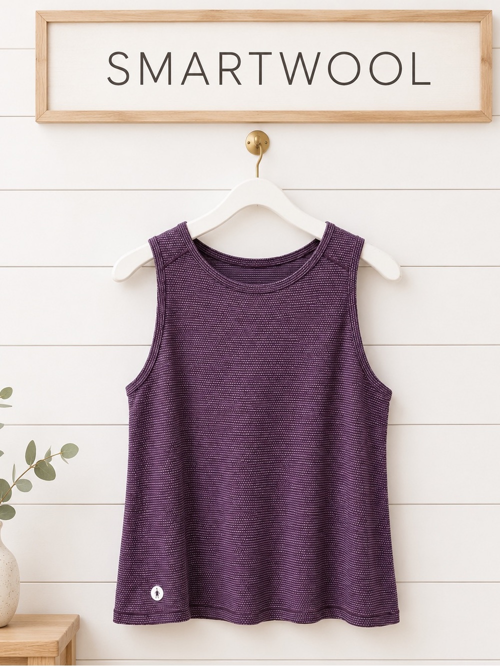 SMARTWOOL PURPLE STRIPED ATHLETIC TANK TOP SIZE XS